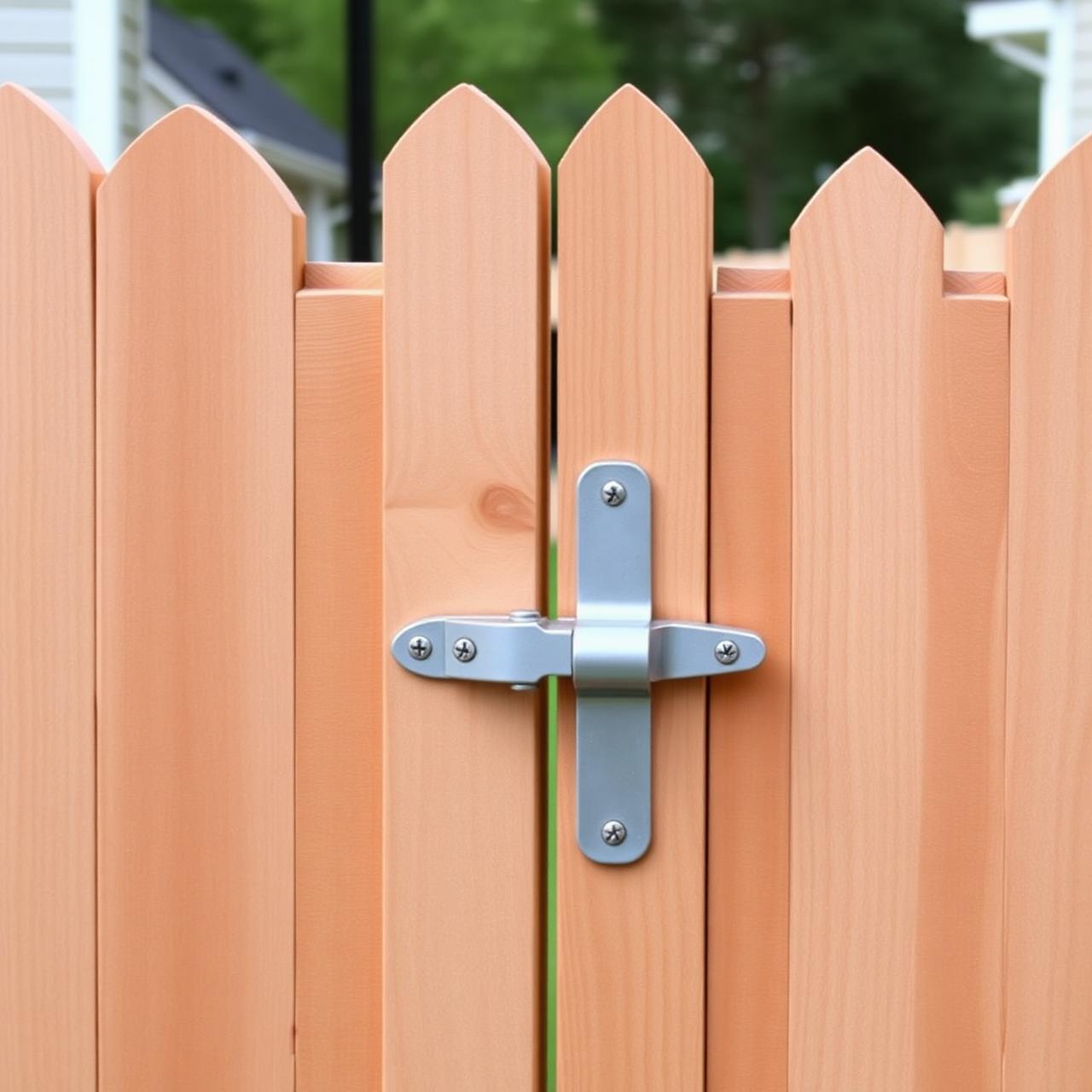 Closed and latched backyard gate